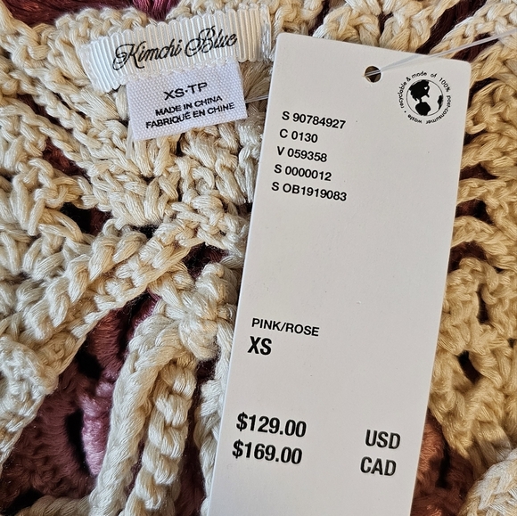 Kimchi Blue Lydia Ombre Sheer Crochet Mini Dress, Open Back, Pink Rose Combo, XS - Picture 13 of 13